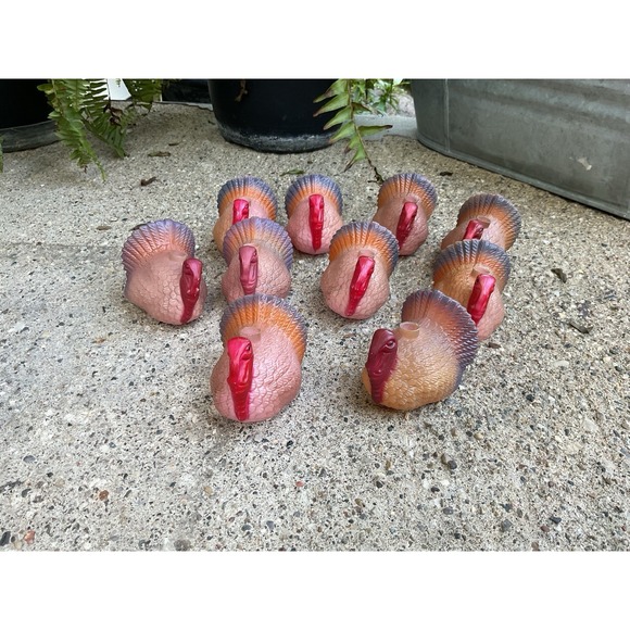Turkey Blow Mold Light String Covers Thanksgiving Set Of 10 - Picture 1 of 4